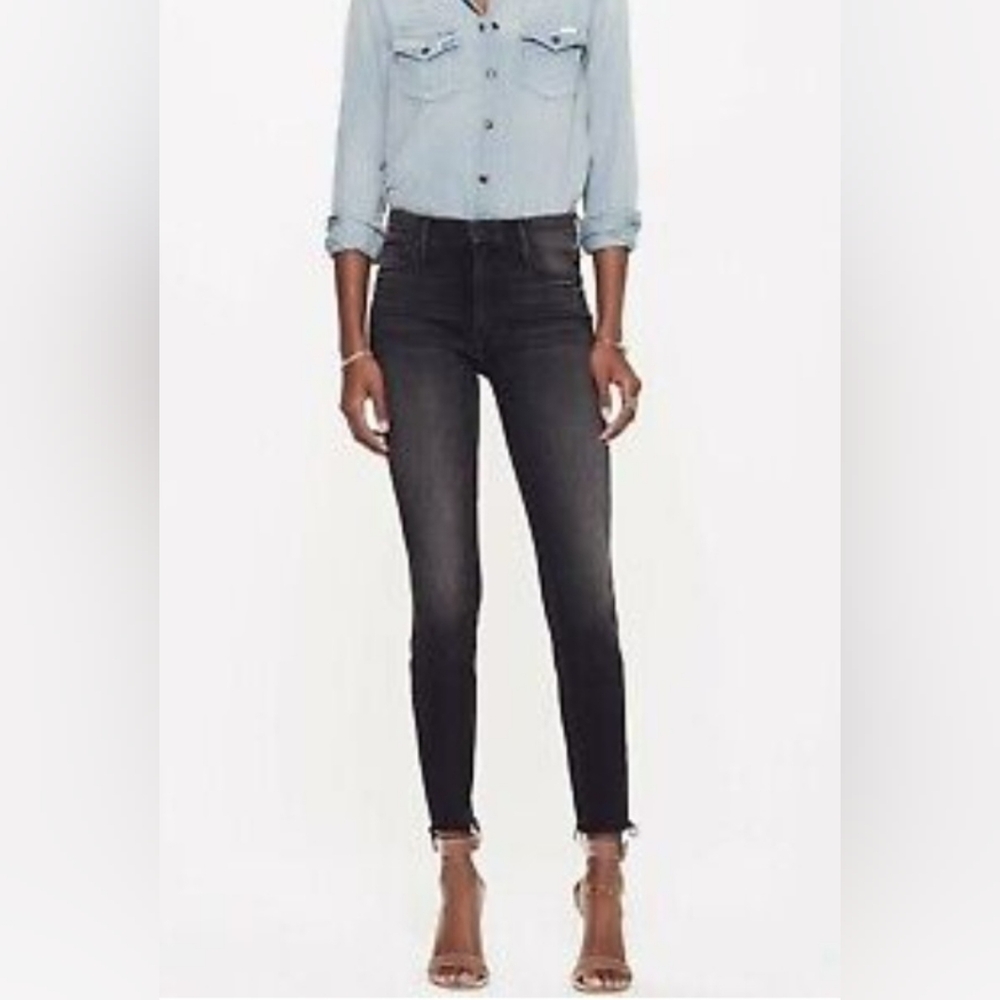 Mother High Waisted Looker Ankle Fray Jeans